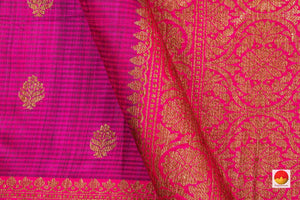 Pink Banarasi Matka Silk Saree With Antique Zari Pure Silk PM 294 - Banarasi Silk - Panjavarnam PM 294