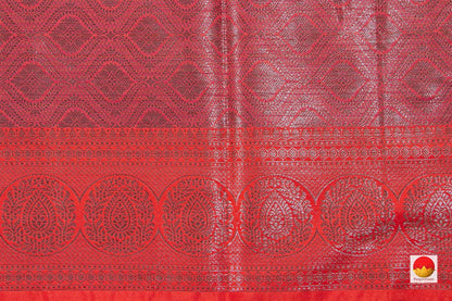 Pink Banarasi Silk Cotton Saree With Paisley Motifs Handwoven PSC 1185 - Apparel & Accessories - Panjavarnam