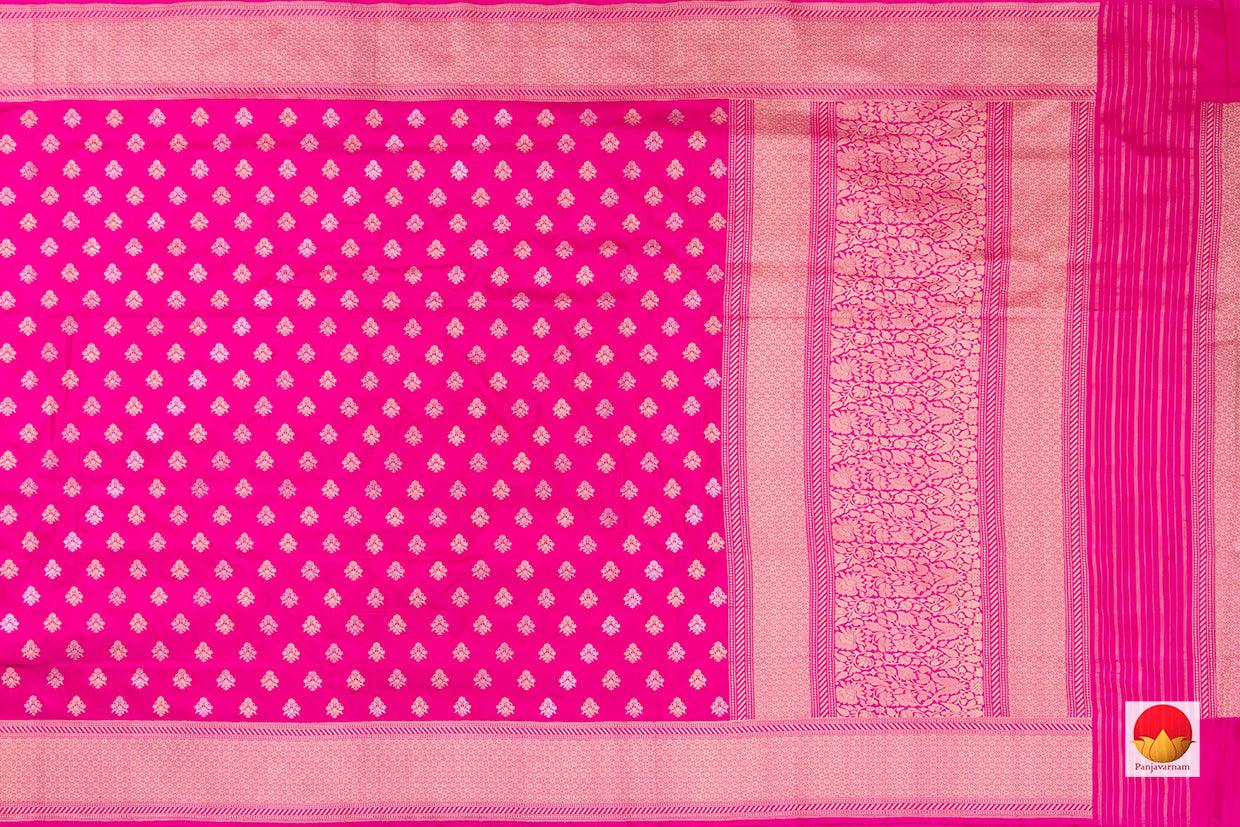 Pink Banarasi Silk Saree With Silver Zari Pure Silk PB KO 103 - Silk Sari - Panjavarnam