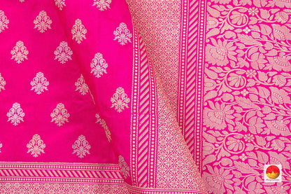 Pink Banarasi Silk Saree With Silver Zari Pure Silk PB KO 103 - Silk Sari - Panjavarnam PB KO 103