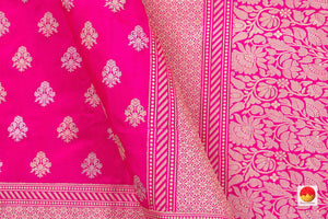 Pink Banarasi Silk Saree With Silver Zari Pure Silk PB KO 103 - Silk Sari - Panjavarnam PB KO 103