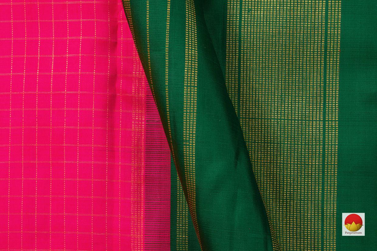 Pink Borderless Kanchipuram Silk Saree Handwoven Pure Silk Pure Zari For Festive Wear PV GTA 04 - Silk Sari - Panjavarnam PV GTA 04