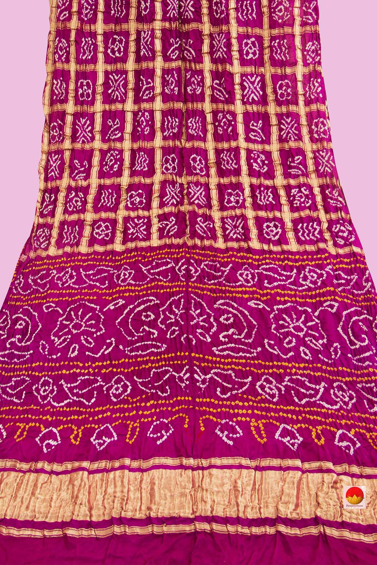 Pink Gharchola Bandhani Silk Saree Handwoven Pure Silk PV KO 140 - Bandhani Silk - Panjavarnam