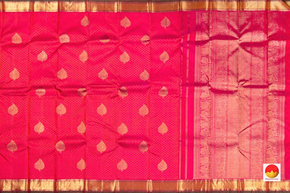 Pink Jacquard Kanchipuram Silk Saree Handwoven Pure Silk Pure Zari For Festive Wear PV NYC 285 - Silk Sari - Panjavarnam PV NYC 285