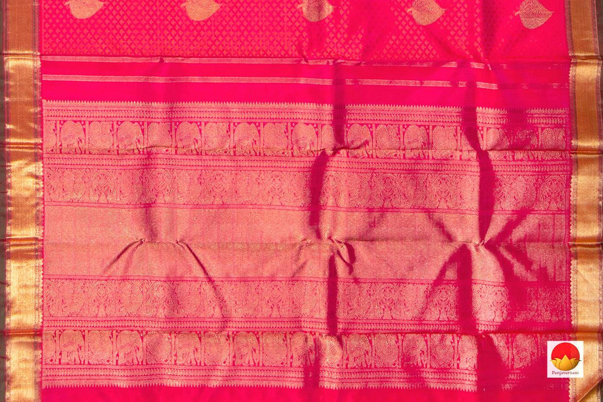 Pink Jacquard Kanchipuram Silk Saree Handwoven Pure Silk Pure Zari For Festive Wear PV NYC 285 - Silk Sari - Panjavarnam PV NYC 285