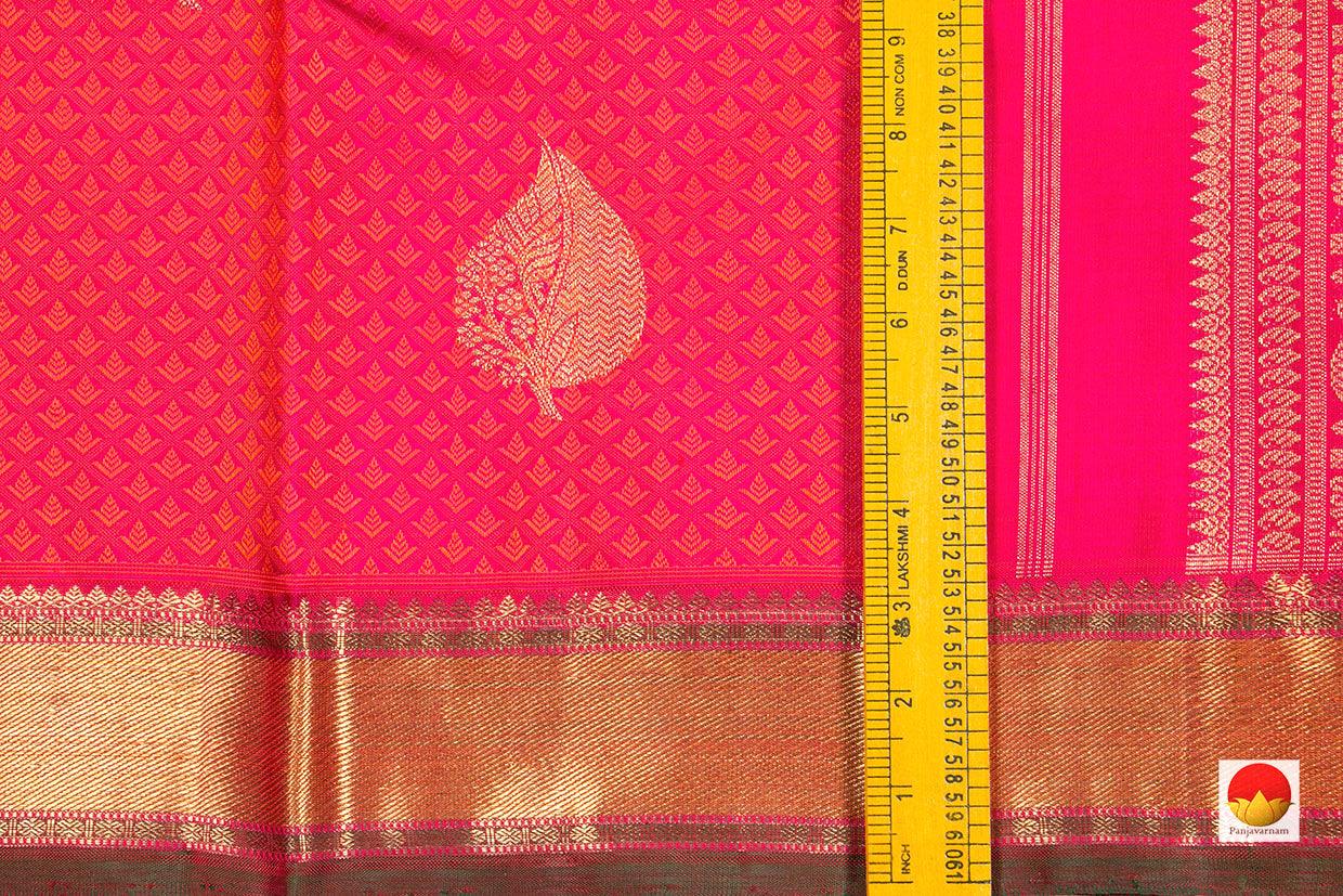 Pink Jacquard Kanchipuram Silk Saree Handwoven Pure Silk Pure Zari For Festive Wear PV NYC 285 - Silk Sari - Panjavarnam PV NYC 285