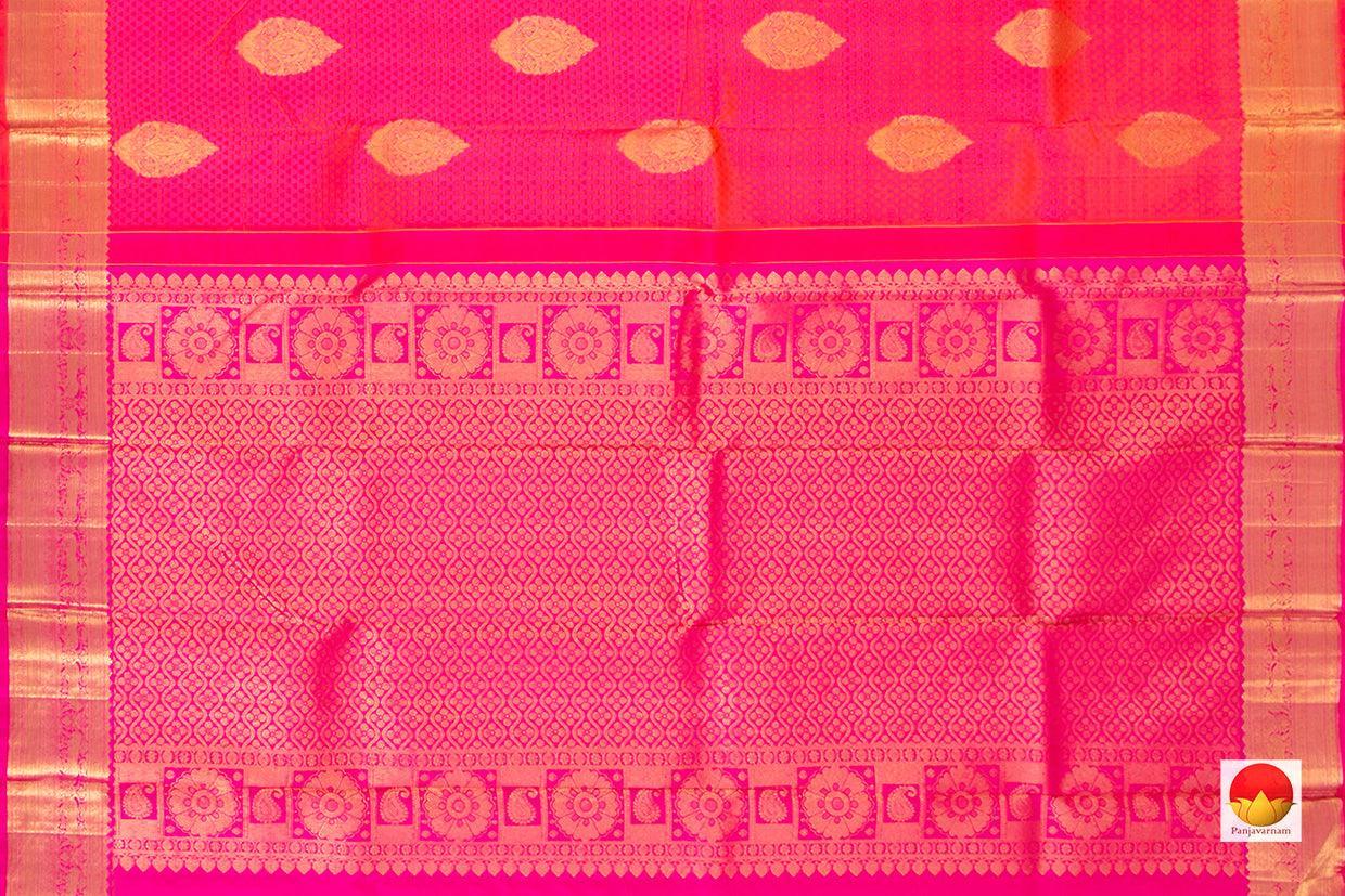 Pink Jacquard Kanchipuram Silk Saree Small Border Handwoven Pure Silk Pure Zari For Festive Wear PV NYC 473 - Silk Sari - Panjavarnam PV NYC 473