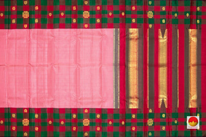 Pink Kanchipuram Silk Saree Handwoven Pure Silk Pure Zari For Wedding Wear PV NYC 315 - Silk Sari - Panjavarnam PV NYC 315