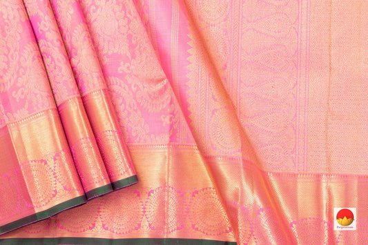Pink Kanchipuram Tissue Silk Saree Handwoven Pure Silk Pure Zari For Party Wear PV NYC 469 - Silk Sari - Panjavarnam