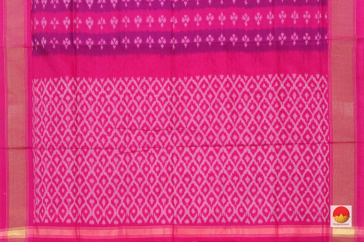 Pink Pochampally Ikkat Silk Dupatta Geometric PVD 1001 - Dupattas - Panjavarnam PVD 1001