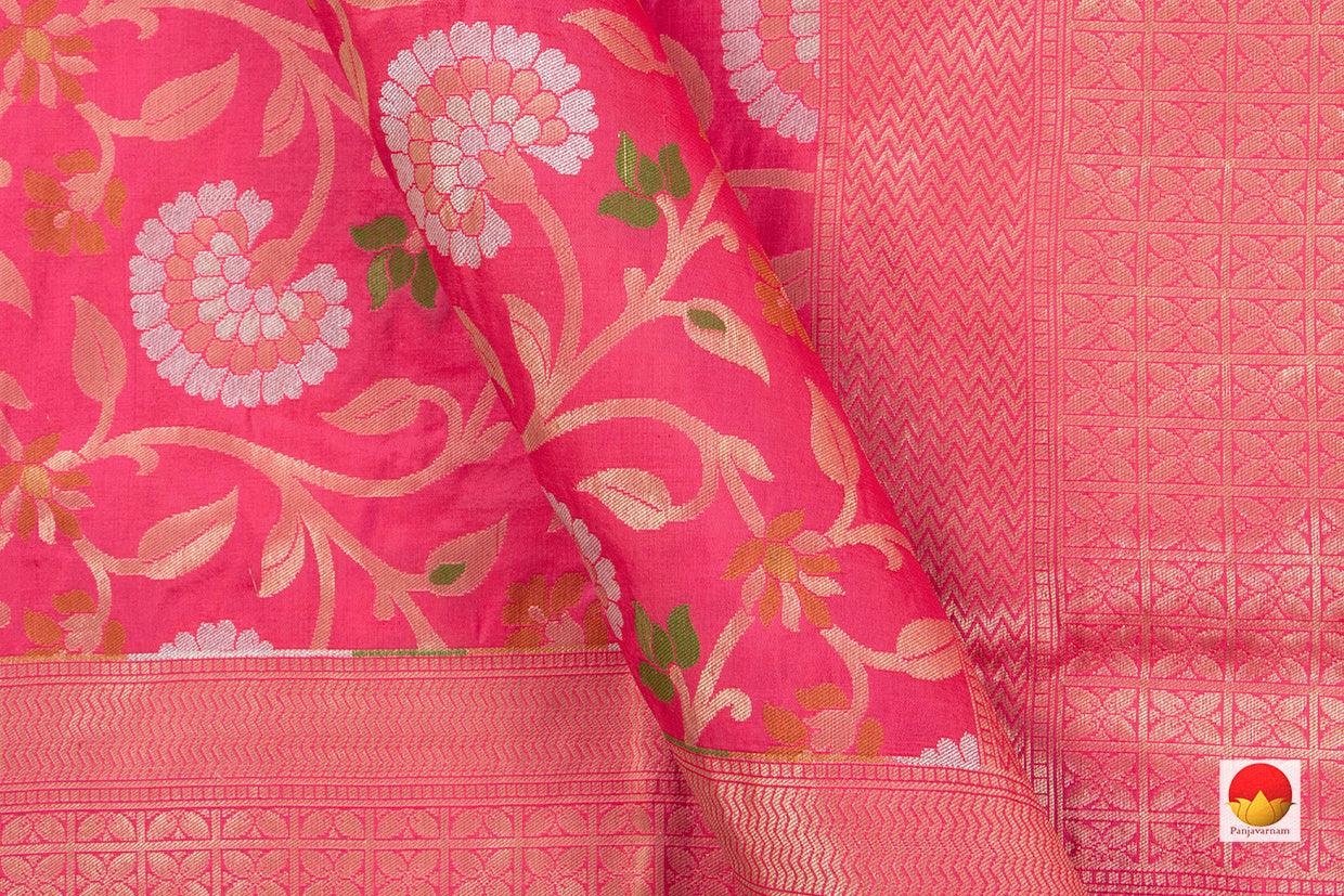 Pink Tanchoi Banarasi Silk Saree Handwoven Pure Silk PB SN 106 - Banarasi Silk - Panjavarnam PB SN 106