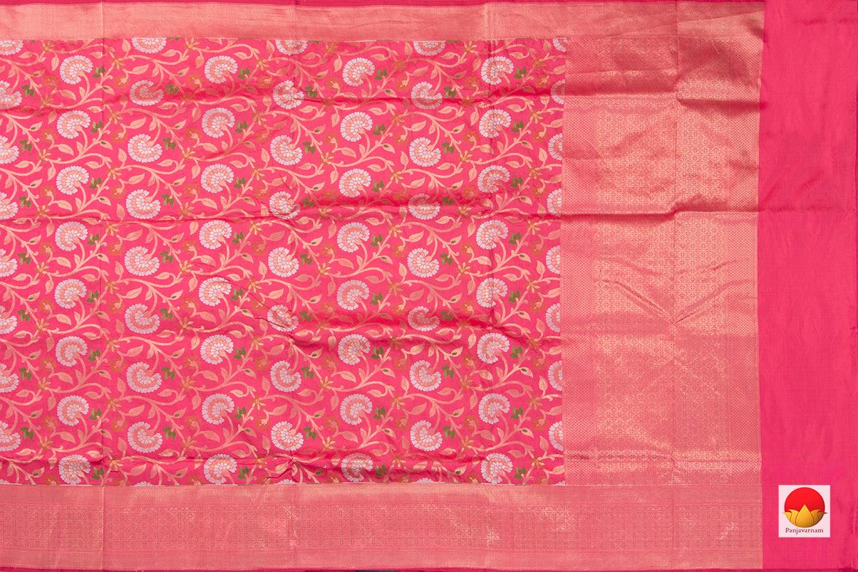 Pink Tanchoi Banarasi Silk Saree Handwoven Pure Silk PB SN 106 - Banarasi Silk - Panjavarnam PB SN 106