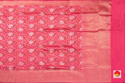 Pink Tanchoi Banarasi Silk Saree Handwoven Pure Silk PB SN 106 - Banarasi Silk - Panjavarnam PB SN 106