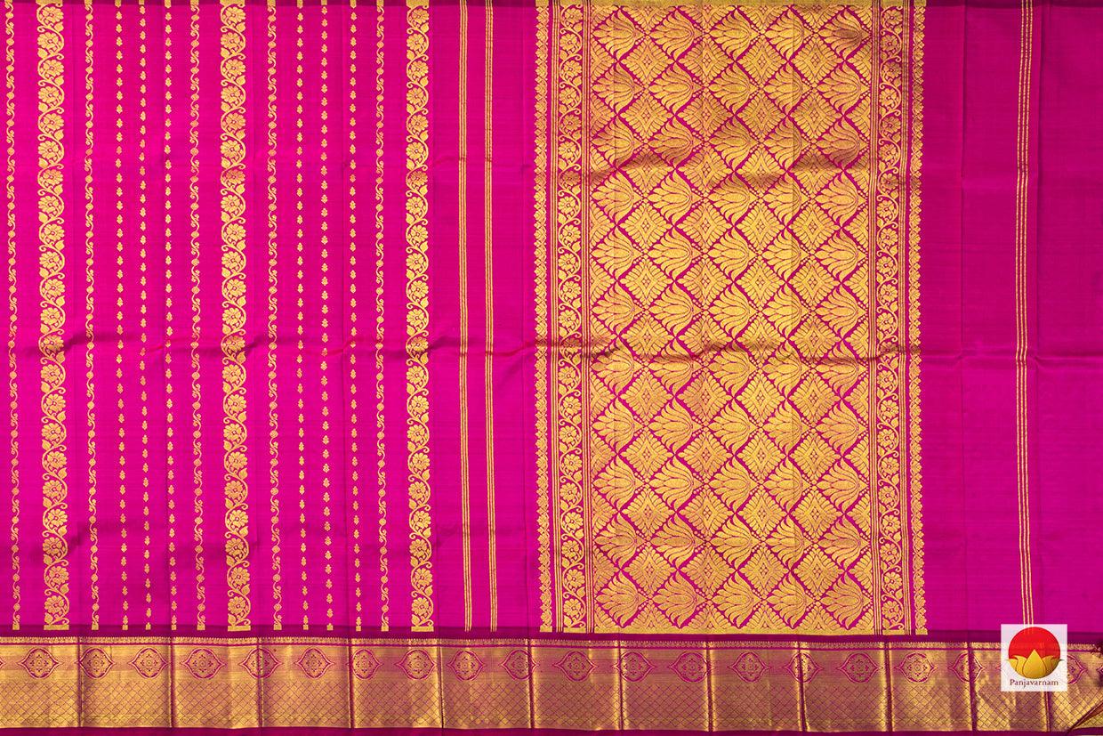 Pink Thirubuvanam Silk Saree With Maroon Border Handwoven Pure Silk PV TVS 30 - Thirubuvanam Silks - Panjavarnam PV TVS 30