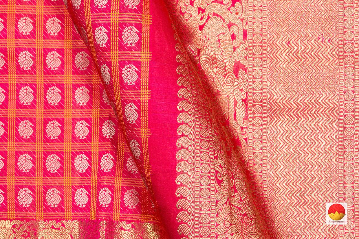 Pink Zari Butta Kanchipuram Silk Saree Handwoven Pure Silk Pure Zari For Wedding Wear PV NYC 258 - Silk Sari - Panjavarnam PV NYC 258