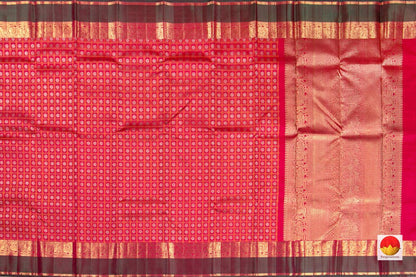 Pink Zari Butta Kanchipuram Silk Saree Handwoven Pure Silk Pure Zari For Wedding Wear PV NYC 258 - Silk Sari - Panjavarnam PV NYC 258