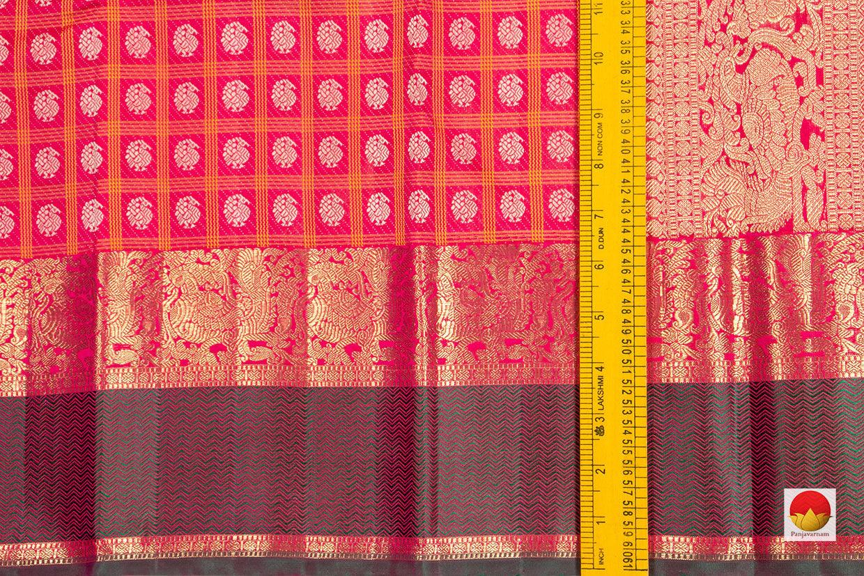 Pink Zari Butta Kanchipuram Silk Saree Handwoven Pure Silk Pure Zari For Wedding Wear PV NYC 258 - Silk Sari - Panjavarnam PV NYC 258