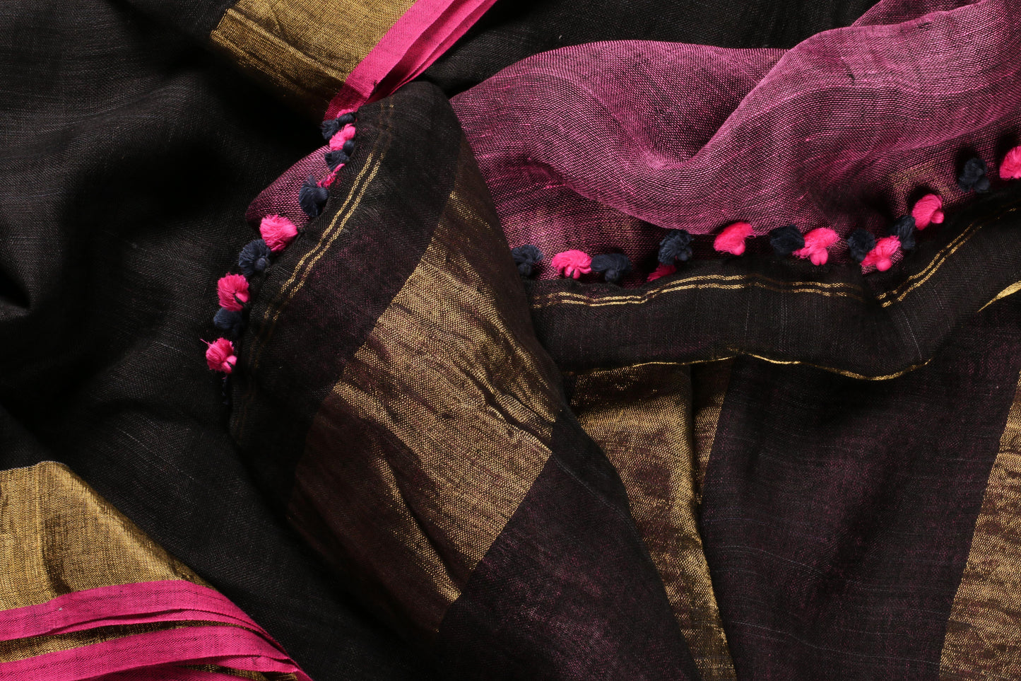 PL-03 Panjavarnam Linen Sari - Linen Sari - Panjavarnam 1