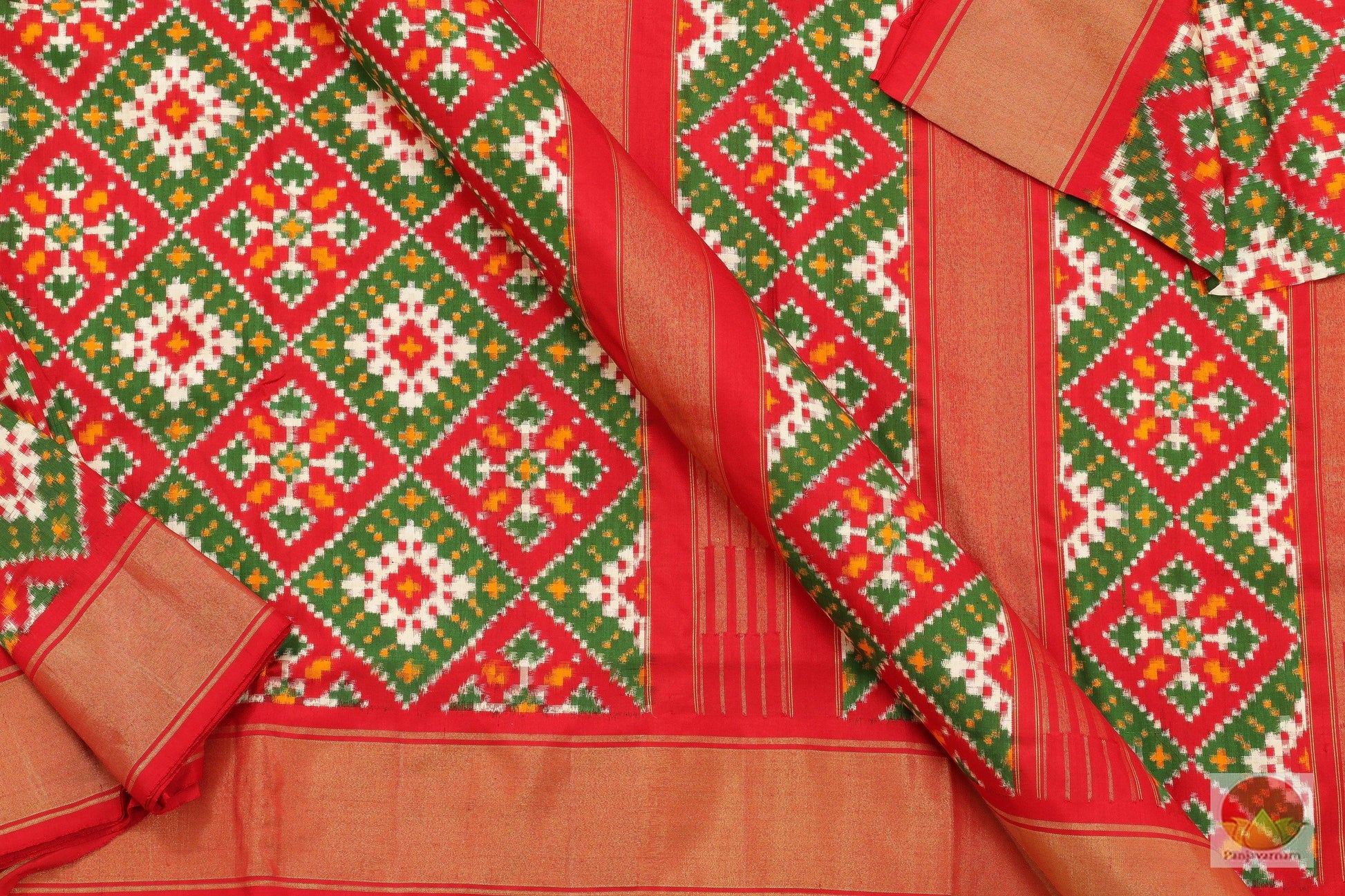 Pochampally - Double Ikkat - Handwoven Pure Silk - PIK 110-10 Archives - Pochampally Silk - Panjavarnam