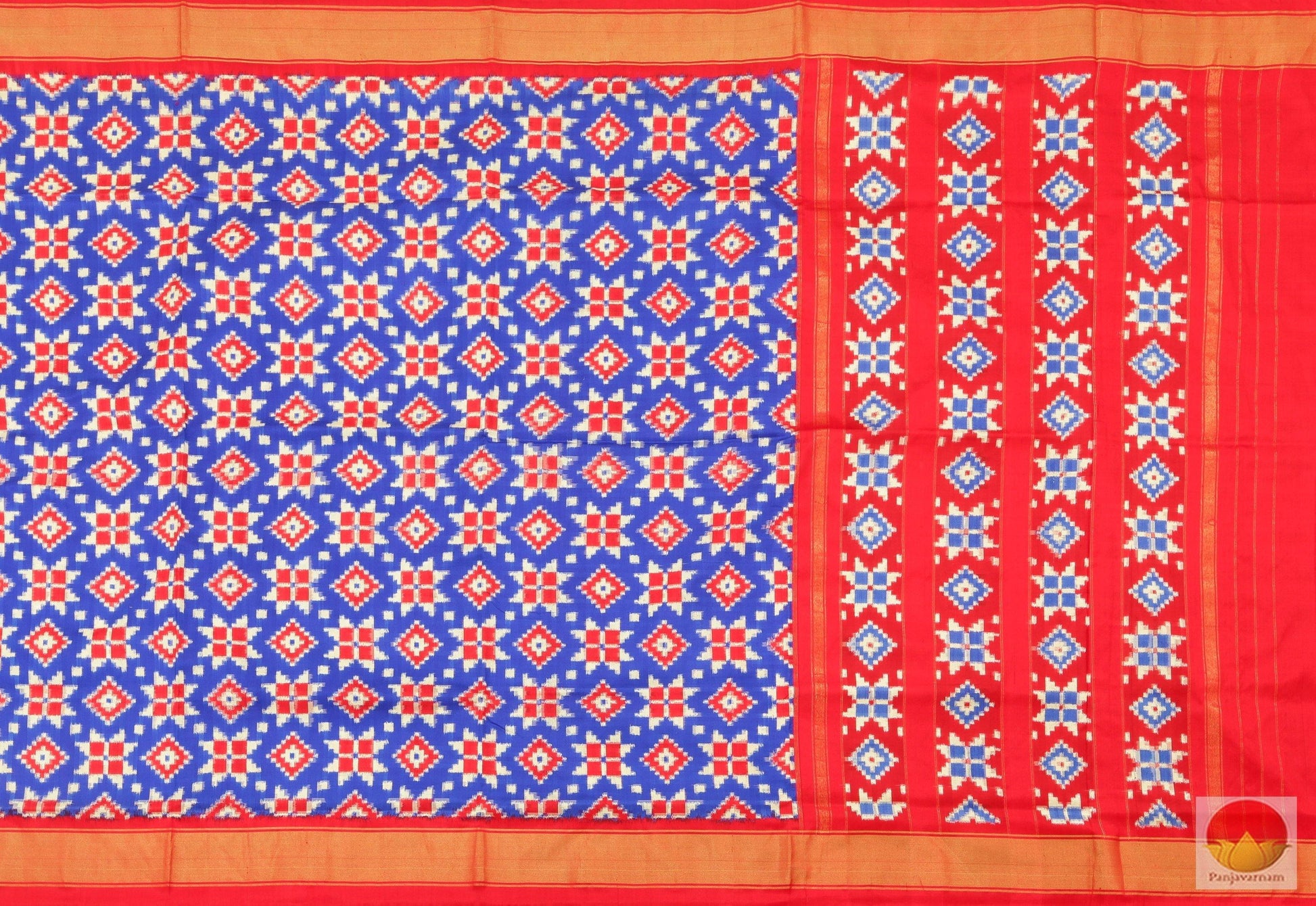 Pochampally - Double Ikkat - Handwoven Pure Silk - PIK 13 - 1 - Archives - Pochampally Silk - Panjavarnam