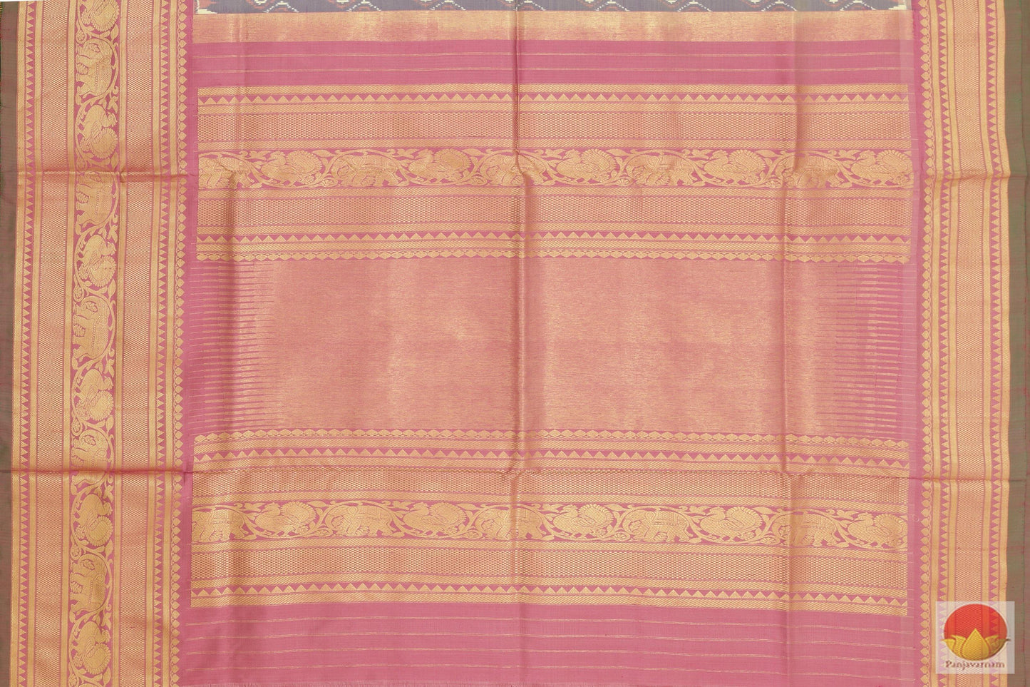 Pochampally Ikkat - Handwoven Pure Silk - Kanchivaram silk border - PIK 11 - 2 Archives - Pochampally Silk - Panjavarnam