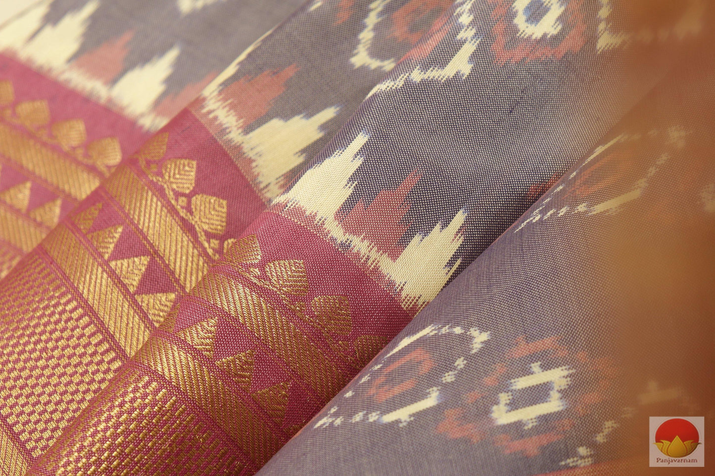 Pochampally Ikkat - Handwoven Pure Silk - Kanchivaram silk border - PIK 11 - 2 Archives - Pochampally Silk - Panjavarnam