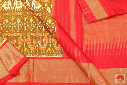 Pochampally Ikkat Saree - Pure Silk Handwoven Saree - PIK 59 - 8 - Archives - Pochampally Silk - Panjavarnam