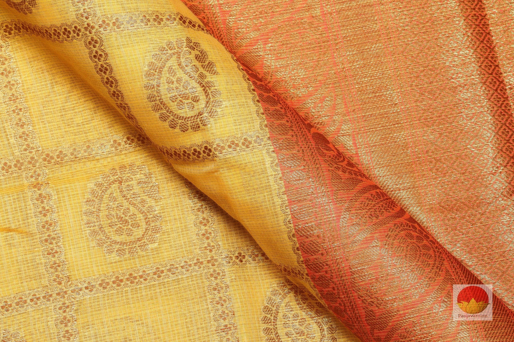 Premium Handwoven Banarasi Silk Cotton Saree -PSC 378 - Silk Cotton - Panjavarnam