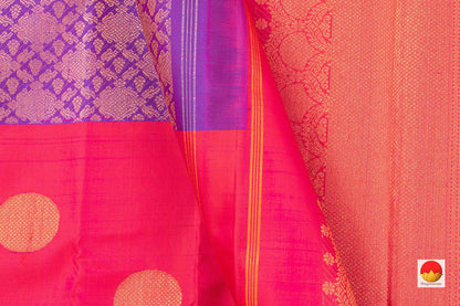 Purple And Pink Kanchipuram Silk Saree Handwoven Pure Silk Pure Zari For Wedding Wear PV NYC 477 - Silk Sari - Panjavarnam