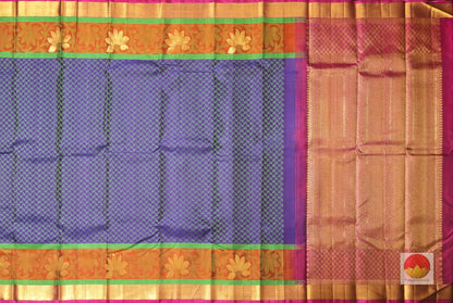 Purple Silk Thread Work - Traditional Design - Pure SIlk Kanjivaram Saree - Pure Zari - PV R2 Archives - Silk Sari - Panjavarnam