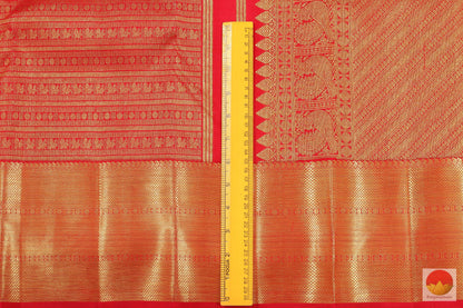 Red & Gold - Handwoven Pure Silk Kanjivaram Saree - Pure Zari - PV G 2017 Archives - Silk Sari - Panjavarnam