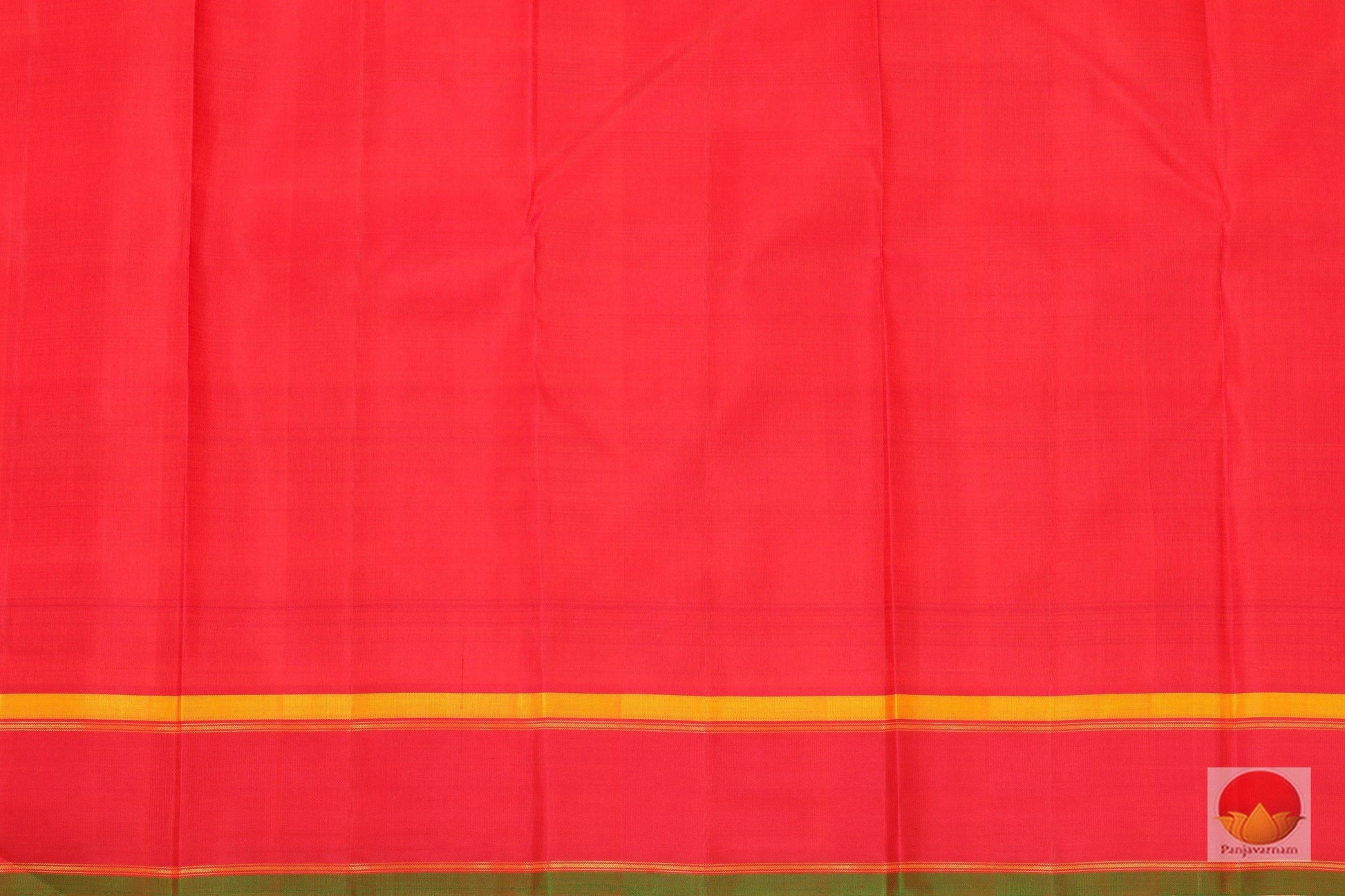 Red And Orange Kanchipuram Silk Saree Handwoven Pure Silk For Office Wear PV G 4099 - Silk Sari - Panjavarnam