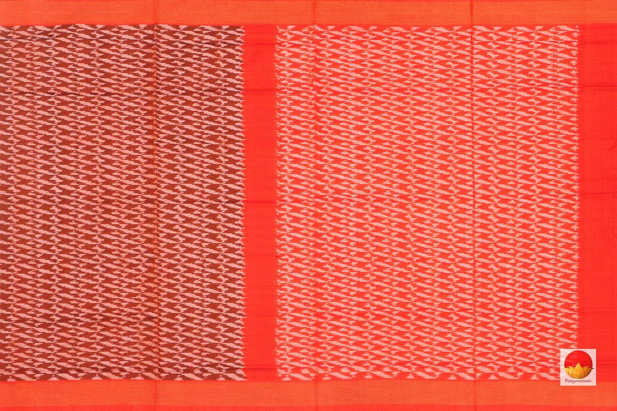 Red And Orange Pochampally Ikkat Silk Dupatta PVD 1025 - Dupattas - Panjavarnam