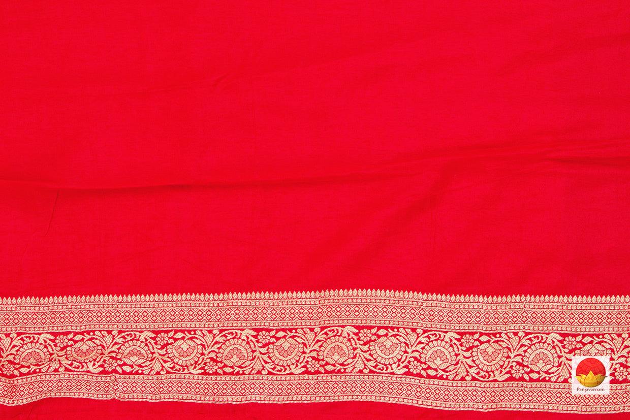 Red Banarasi Crepe Silk Saree Handwoven Pure Silk - PB 271 - Banarasi Silk - Panjavarnam PB 271