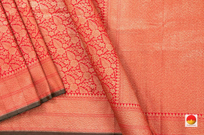 Red Banarasi Silk Saree With Antique Zari PB 295 - Banarasi Silk - Panjavarnam