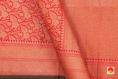 Red Banarasi Silk Saree With Antique Zari PB 295 - Banarasi Silk - Panjavarnam PB 295