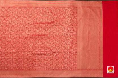 Red Banarasi Silk Saree With Antique Zari PB 295 - Banarasi Silk - Panjavarnam PB 295