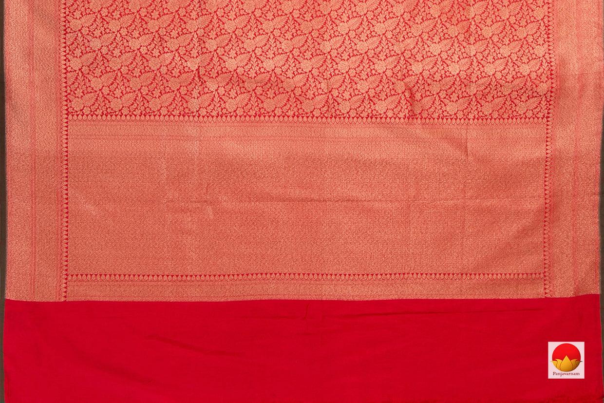 Red Banarasi Silk Saree With Antique Zari PB 295 - Banarasi Silk - Panjavarnam PB 295