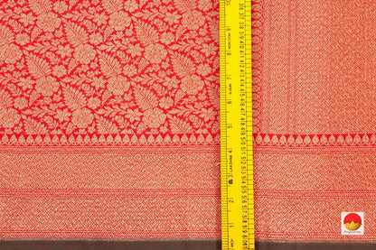 Red Banarasi Silk Saree With Antique Zari PB 295 - Banarasi Silk - Panjavarnam PB 295