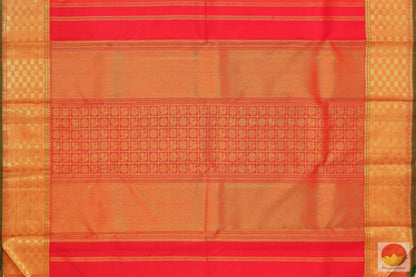 Red Handwoven Kanjivaram Pure Silk Saree Pure Silk Pure Zari For Wedding Wear PVG 4010 - Silk Sari - Panjavarnam PVG 4010