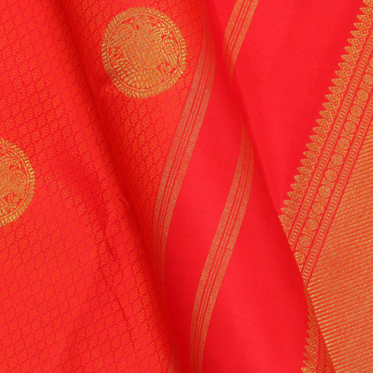 Red Handwoven Kanjivaram Pure Silk Saree Pure Silk Pure Zari For Wedding Wear PVG 4010 - Silk Sari - Panjavarnam PVG 4010