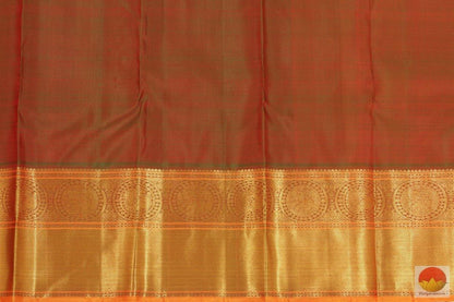 Red Jacquard Kanchipuram Silk Saree Handwoven Pure Silk Pure Zari For Wedding Wear PV G 4119 - Silk Sari - Panjavarnam