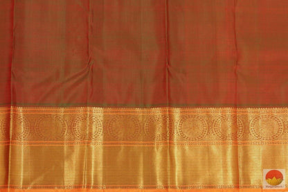 Red Jacquard Kanchipuram Silk Saree Handwoven Pure Silk Pure Zari For Wedding Wear PV G 4119 - Silk Sari - Panjavarnam PV G 4119