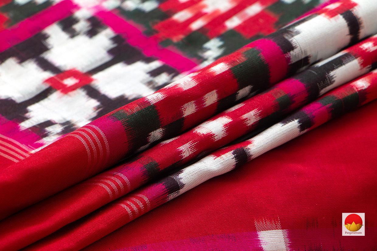 Red Pochampally Silk Saree Double Ikkat Handwoven Pure Silk For Festive Wear PIK 295-1 - Pochampally Silk - Panjavarnam