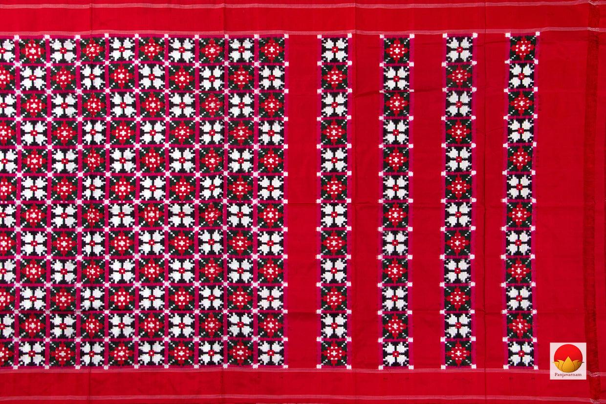 Red Pochampally Silk Saree Double Ikkat Handwoven Pure Silk For Festive Wear PIK 295-1 - Pochampally Silk - Panjavarnam