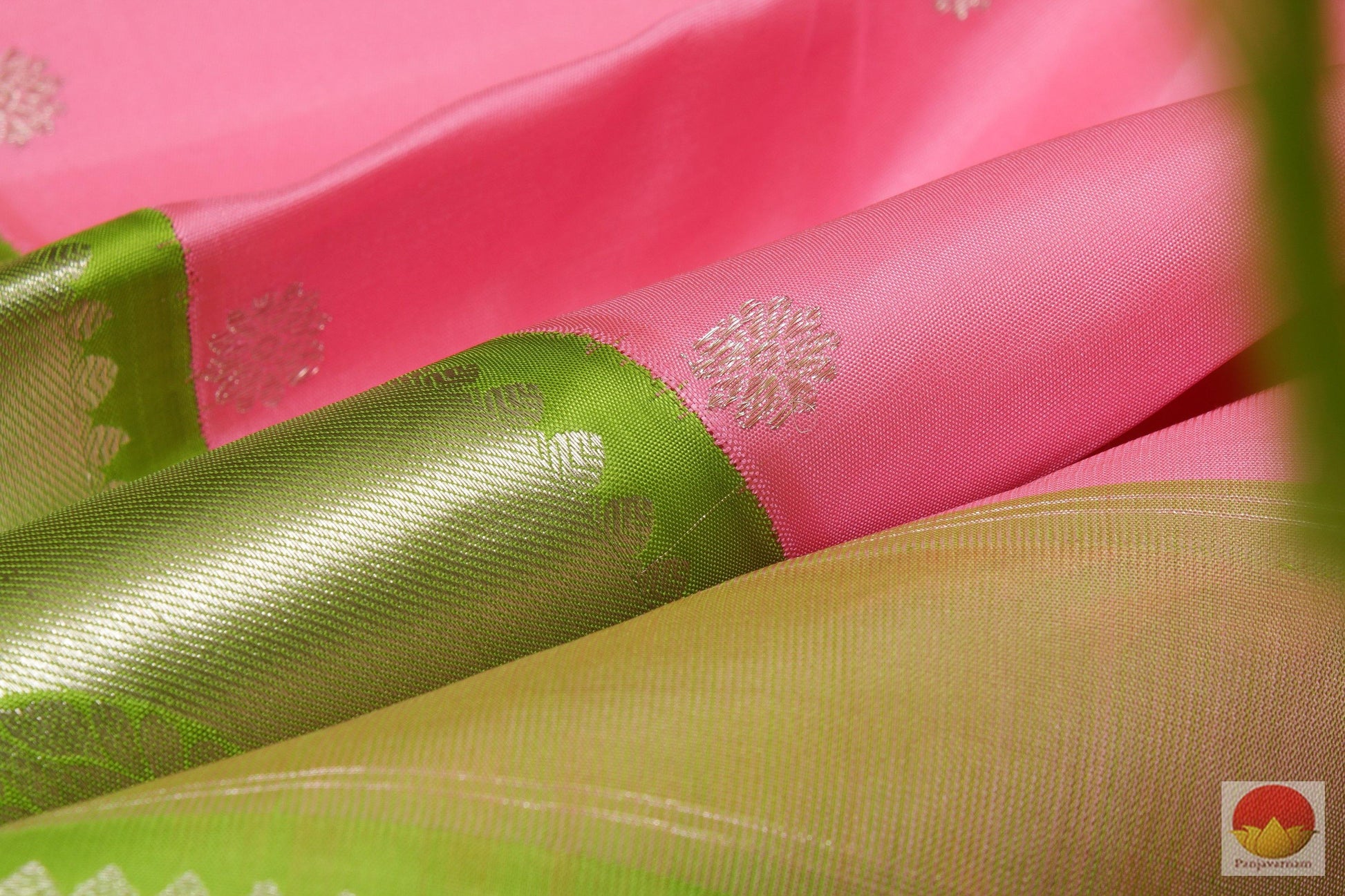 Rose and Green - Handwoven Pure Silk Kanjivaram Saree - Pure Zari - PV SVS 12035 Archives - Silk Sari - Panjavarnam