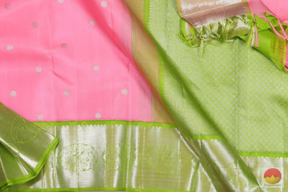 Rose and Green - Handwoven Pure Silk Kanjivaram Saree - Pure Zari - PV SVS 12035 Archives - Silk Sari - Panjavarnam