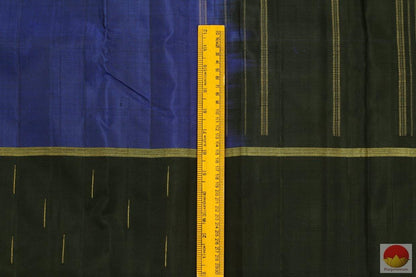 Royal Blue & Black - Malli Moggu - Handwoven Kanchipuram Silk Saree - Pure Zari - PV G 4166 Archives - Silk Sari - Panjavarnam
