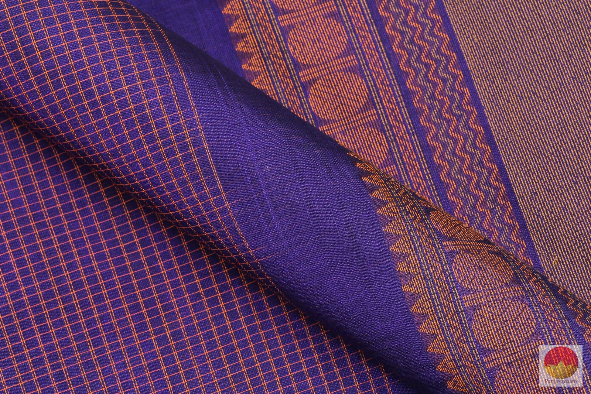 Royal Blue - Handwoven Silk Cotton Saree - KC 507 Archives - Silk Cotton - Panjavarnam