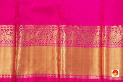 Royal Blue Kanchipuram Silk Saree Handwoven Pure Silk Pure Zari For Wedding Wear PV NYC 463 - Silk Sari - Panjavarnam